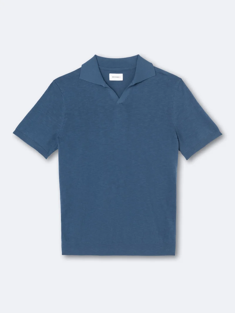 Polo maille col v 100% coton