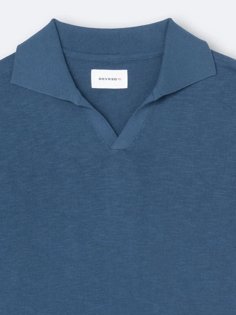 Polo maille col v 100% coton
