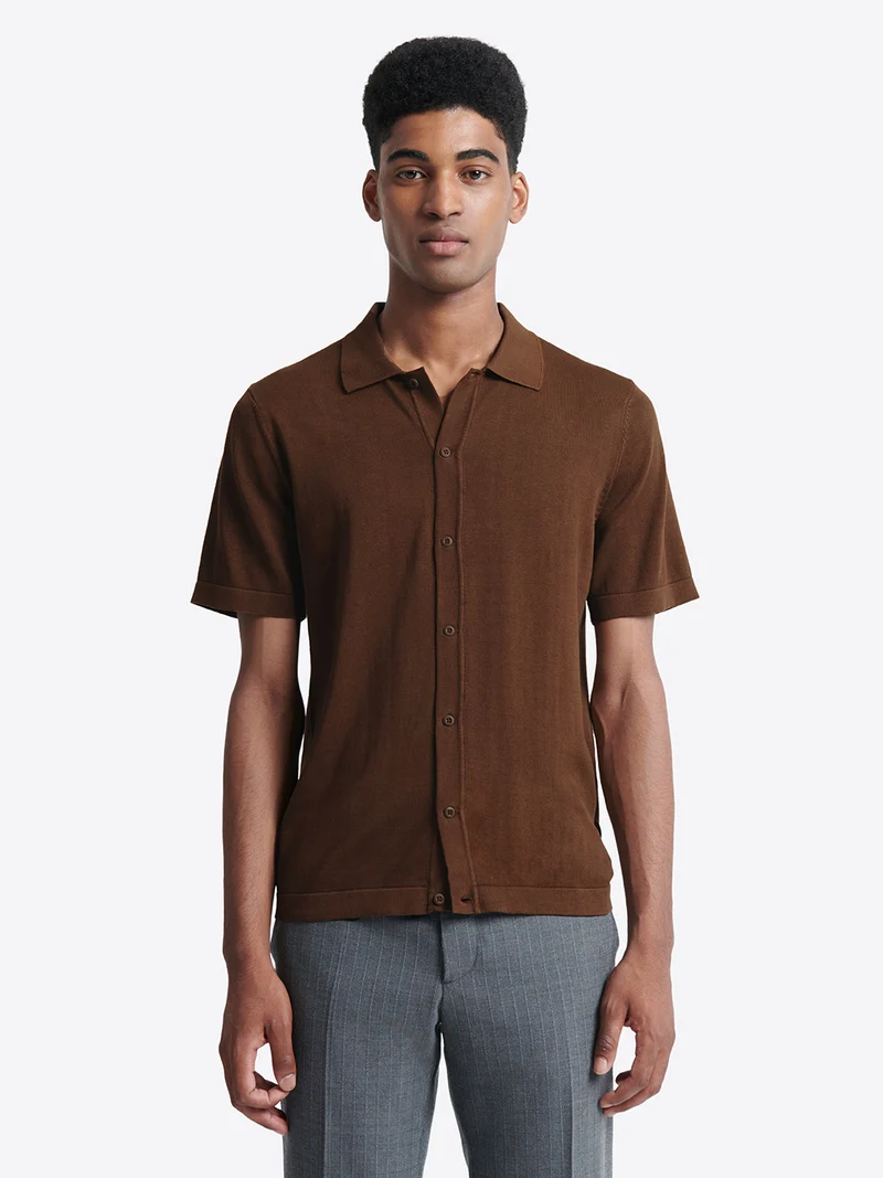 Chemise col polo 100% coton