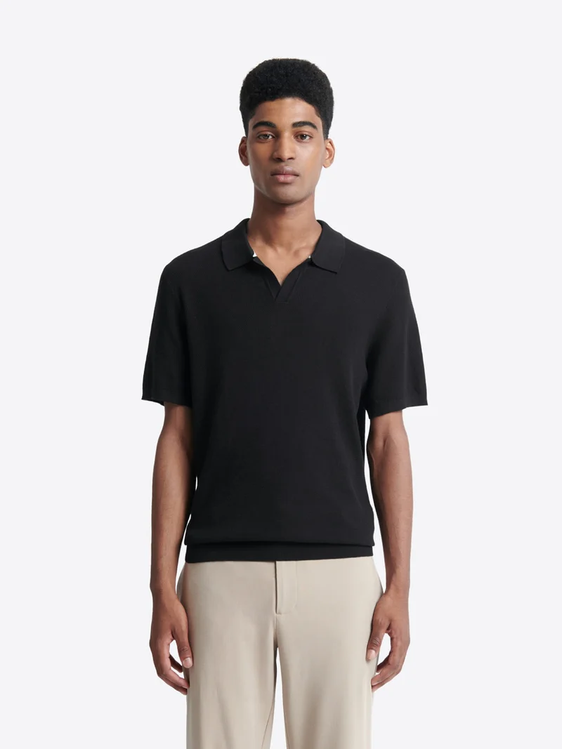 Polo maille col v 100% coton bio