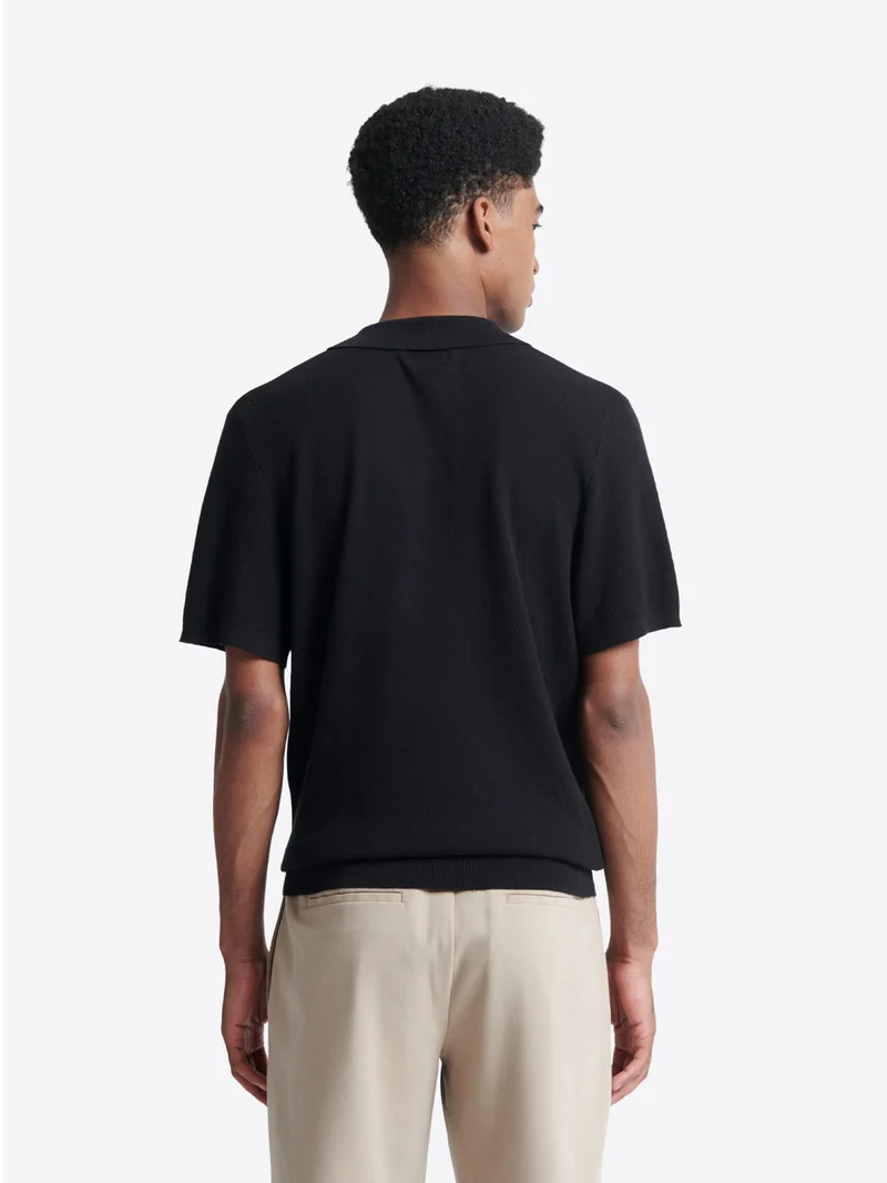 Polo maille col v 100% coton bio
