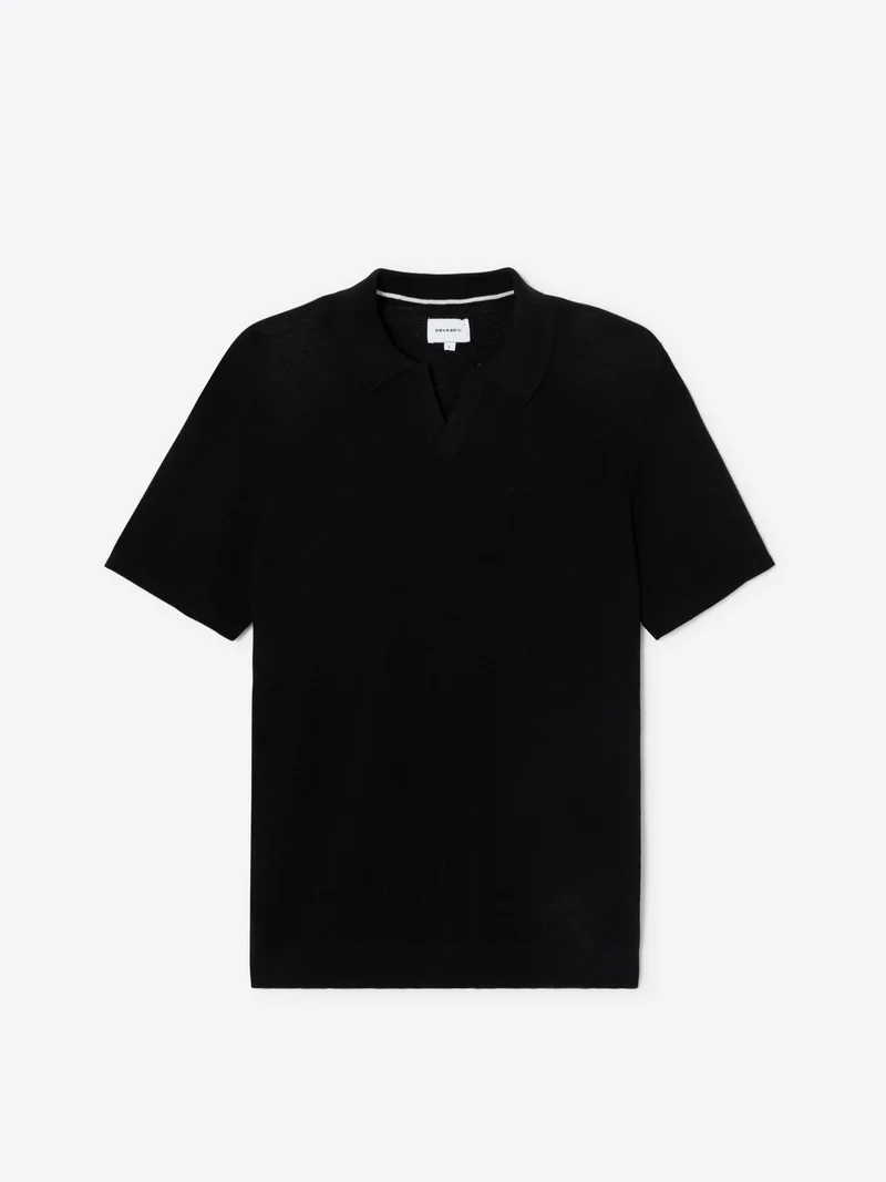 Polo maille col v 100% coton bio