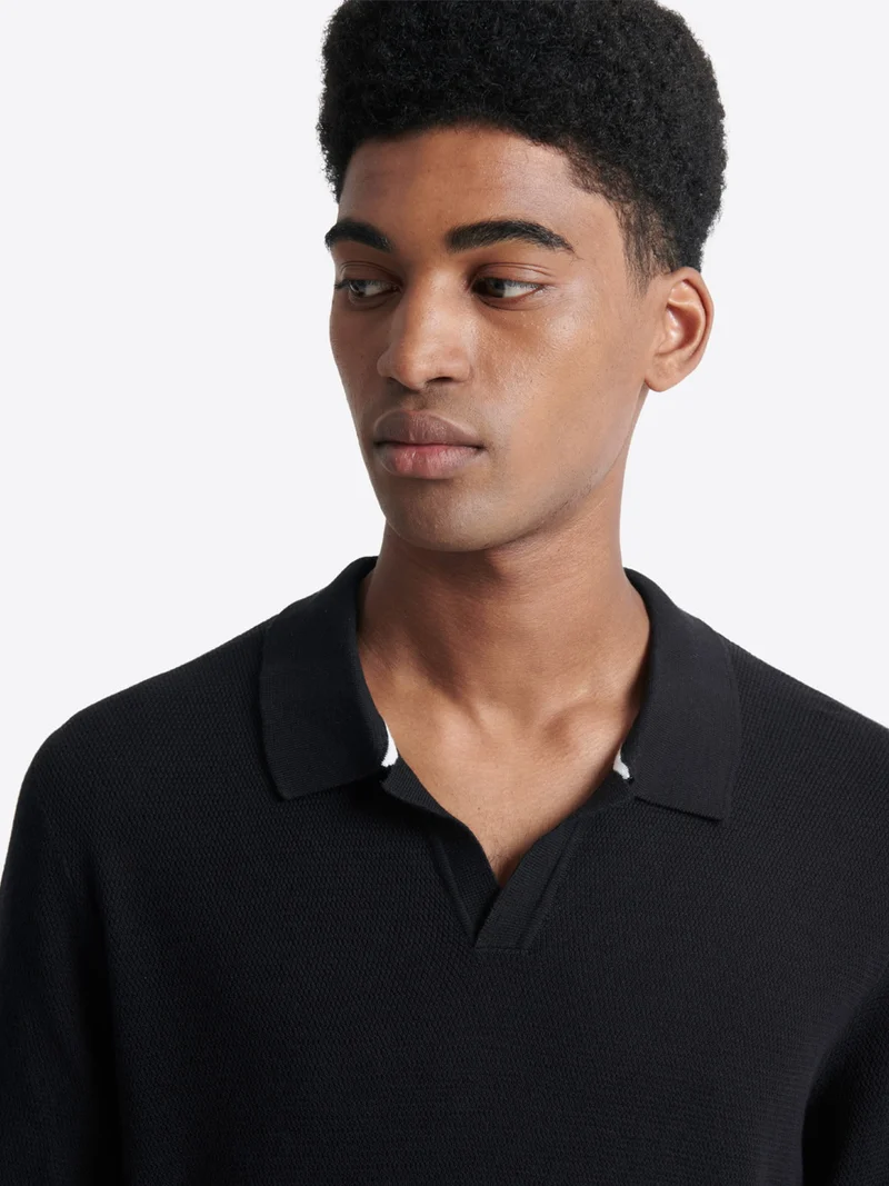 Polo maille col v 100% coton bio