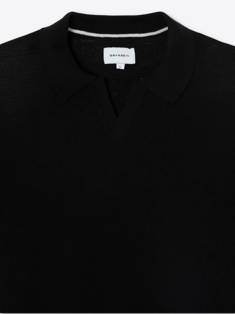 Polo maille col v 100% coton bio