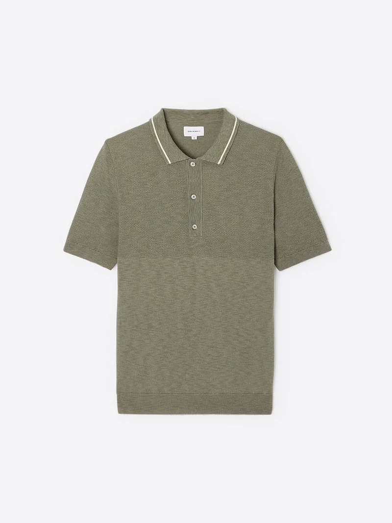 Polo maille boutonné en coton