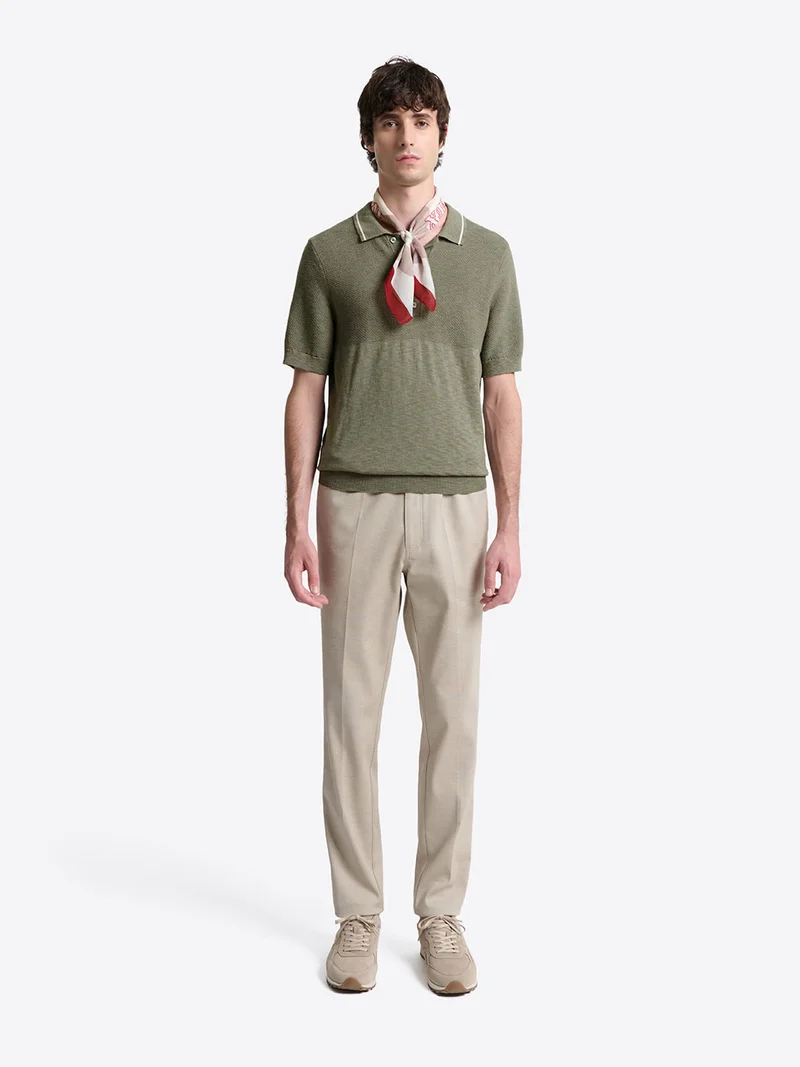 Polo maille boutonné en coton