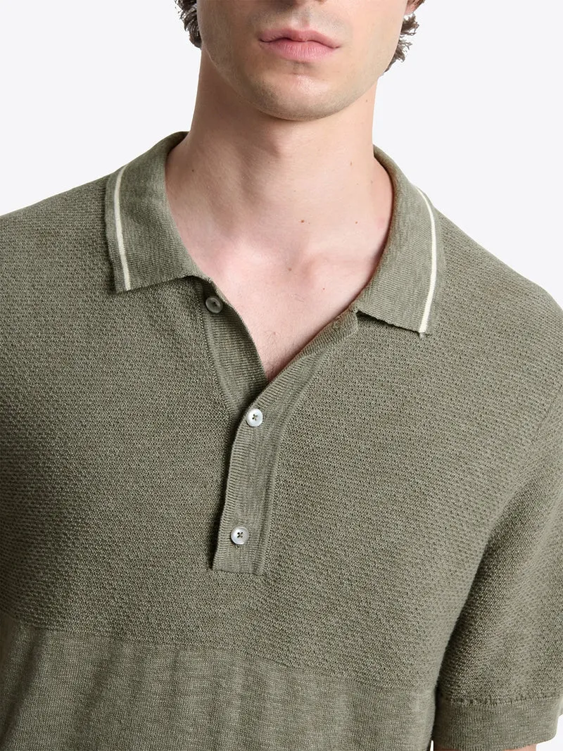 Polo maille boutonné en coton
