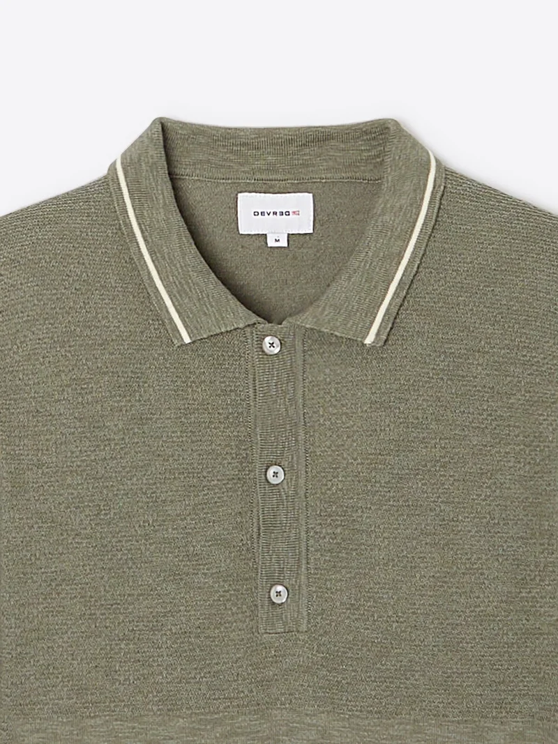 Polo maille boutonné en coton