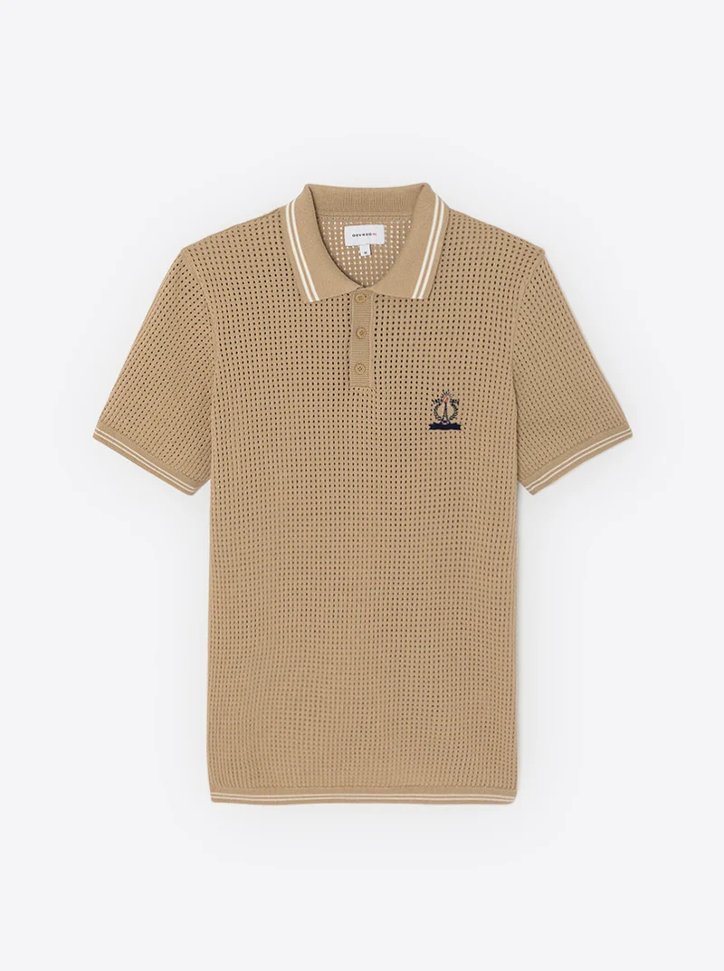 Polo maille col boutonné 100% coton