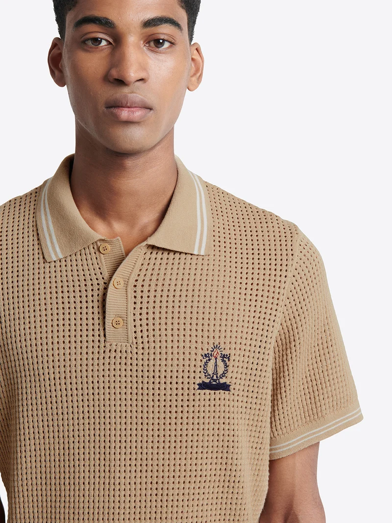 Polo maille col boutonné 100% coton