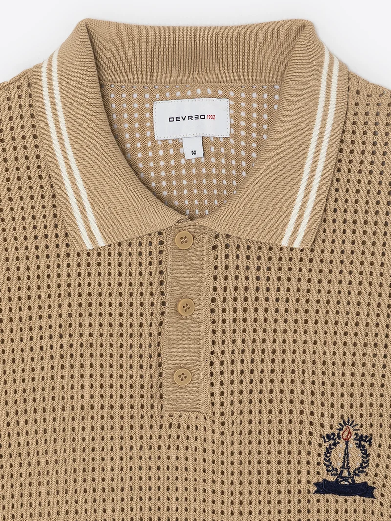 Polo maille col boutonné 100% coton