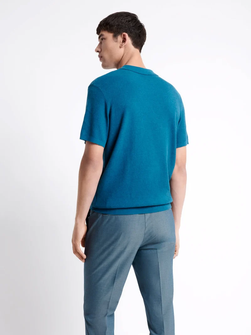 Polo maille col v 100% coton bio