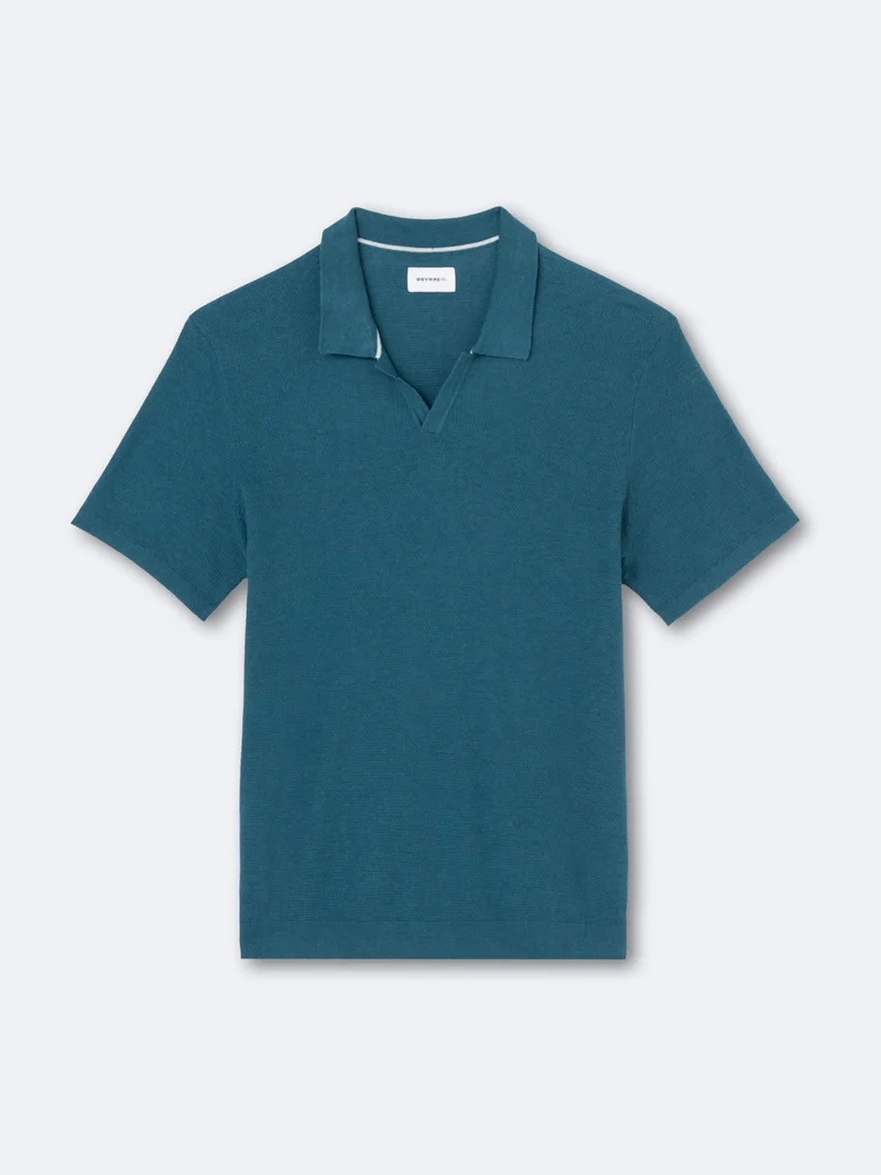 Polo maille col v 100% coton bio