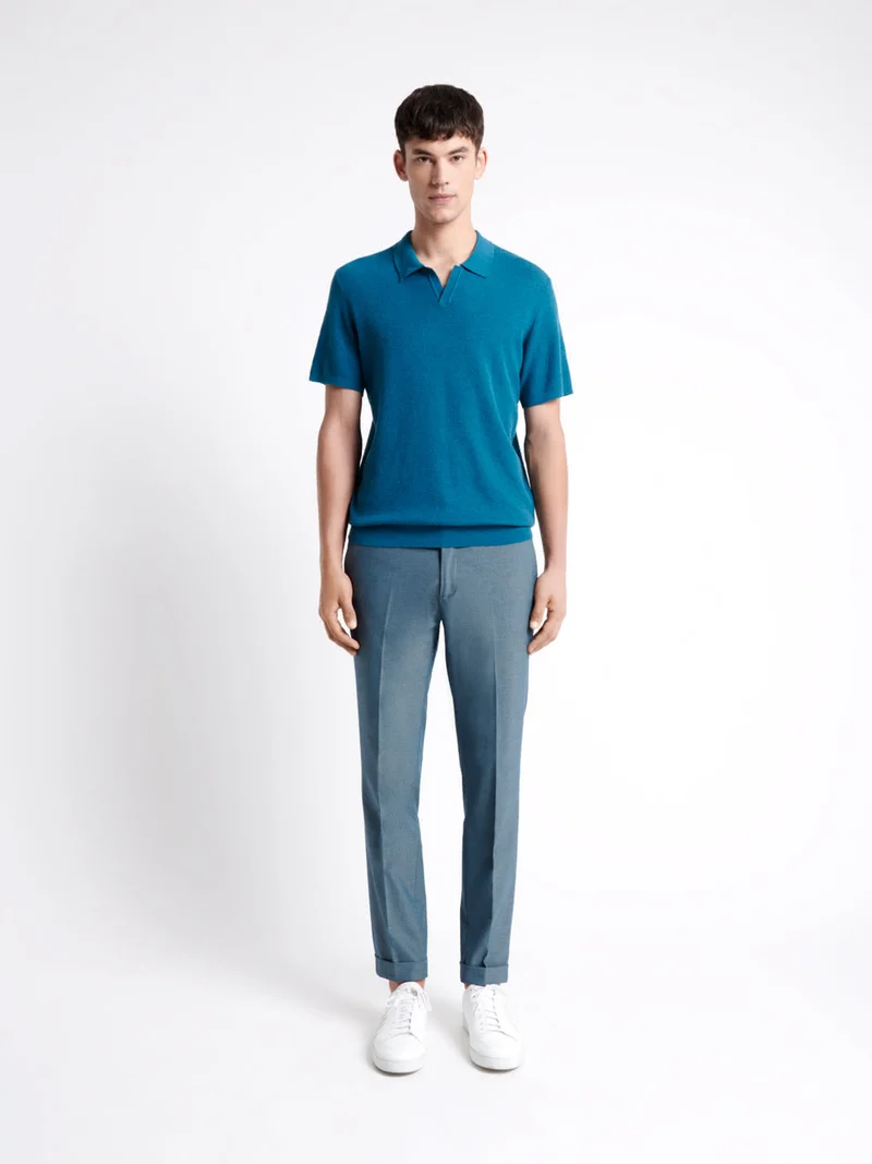 Polo maille col v 100% coton bio