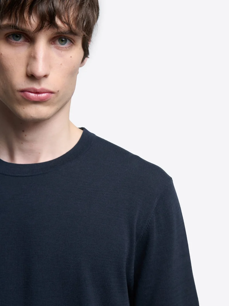 T-shirt maille col rond en coton