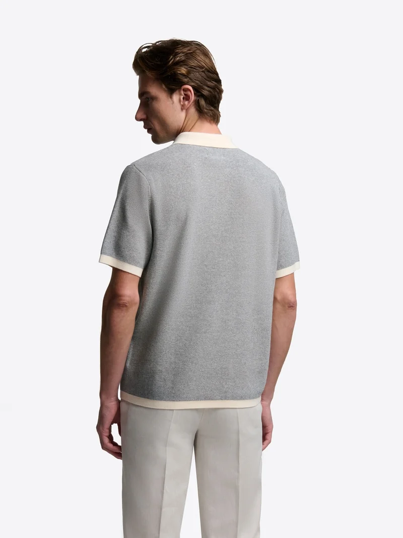Polo maille boutonné en coton