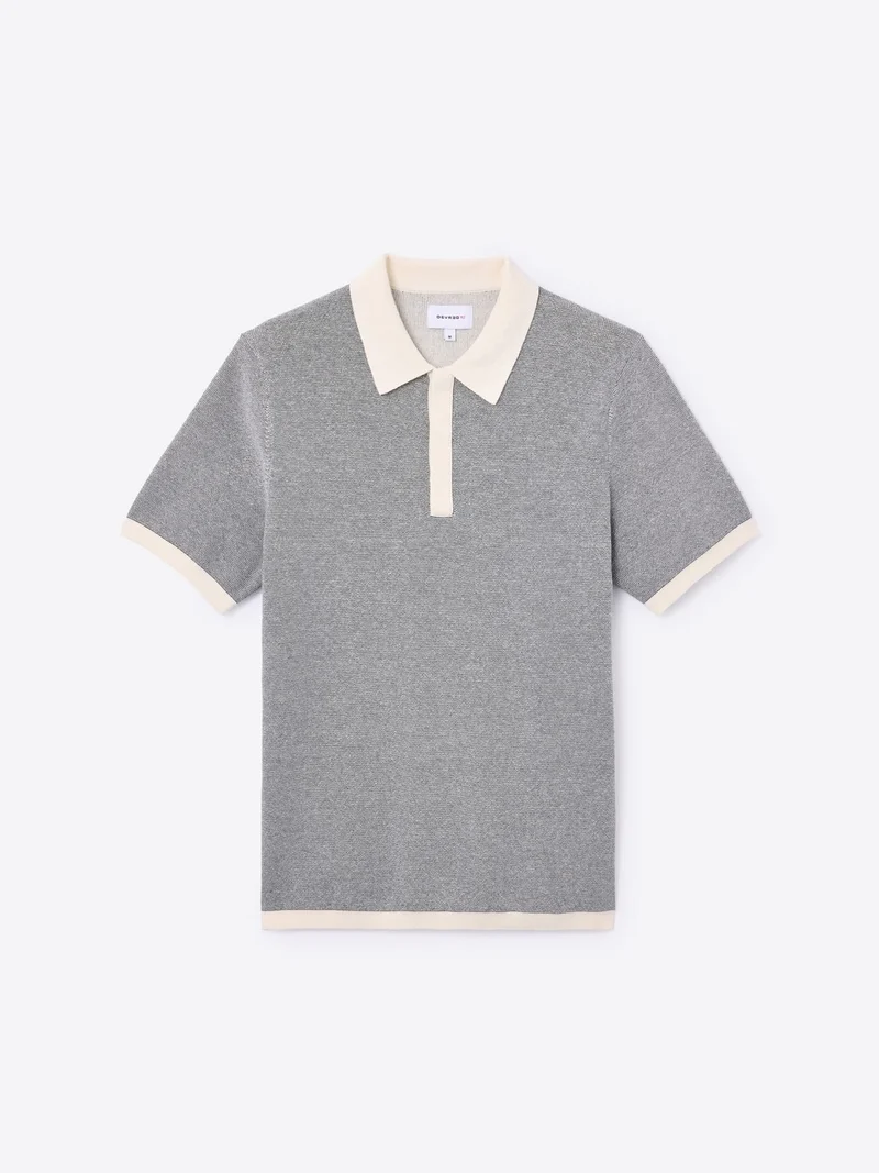 Polo maille boutonné en coton