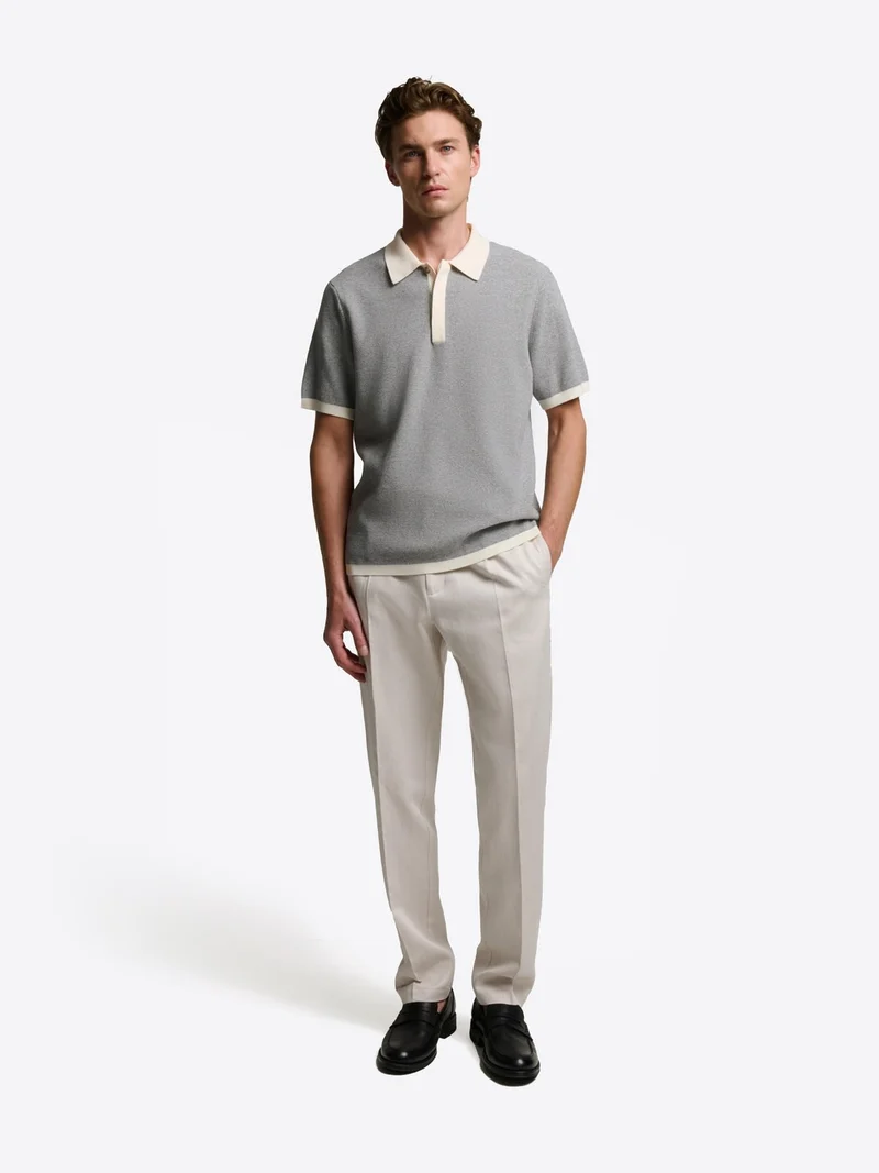 Polo maille boutonné en coton