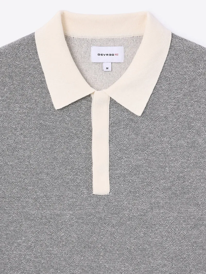 Polo maille boutonné en coton
