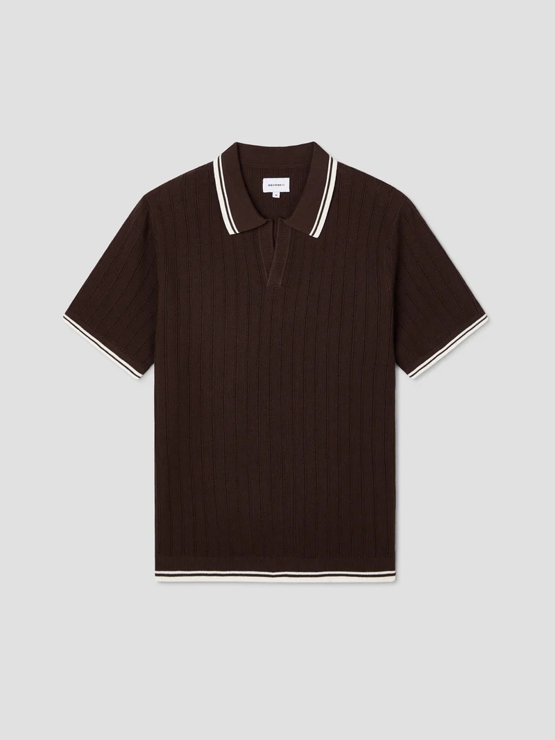 Polo col ouvert en coton biologique