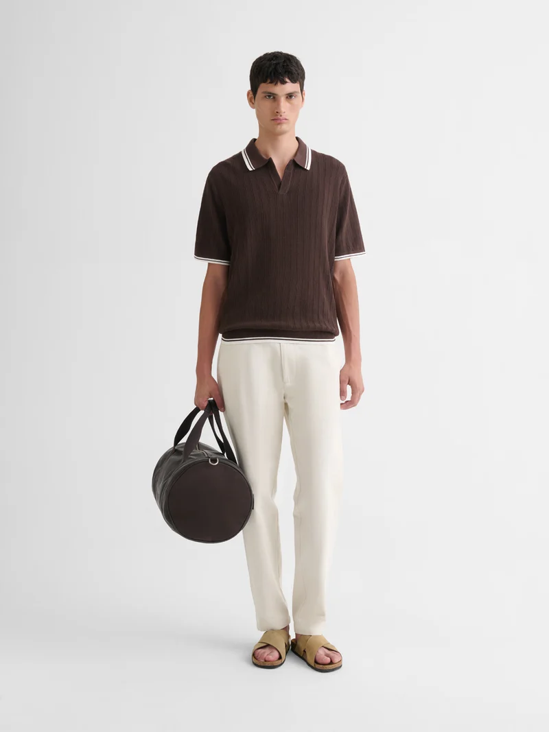 Polo col ouvert en coton biologique
