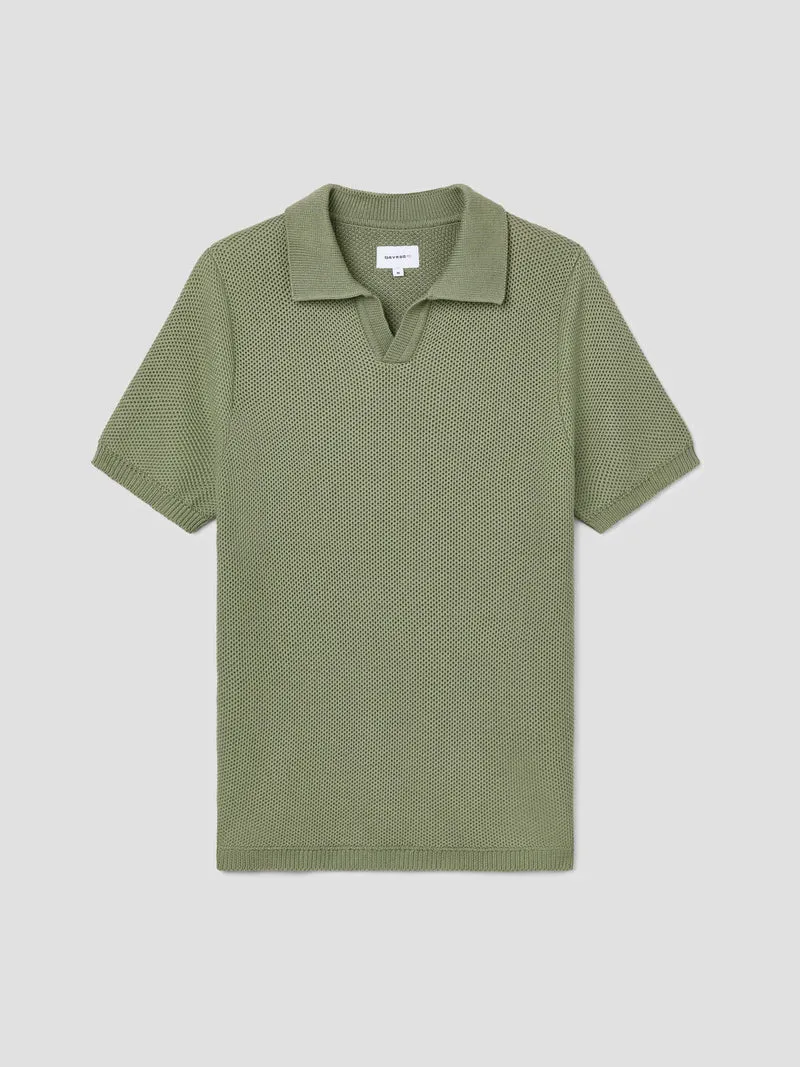 Polo col ouvert en maille