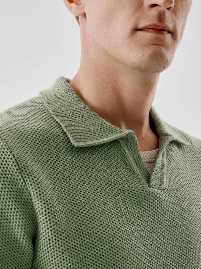Polo col ouvert en maille