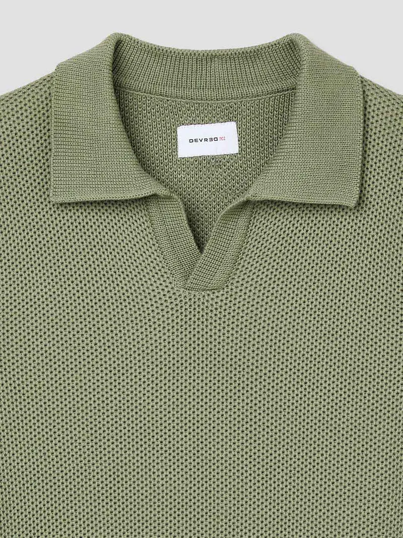 Polo col ouvert en maille