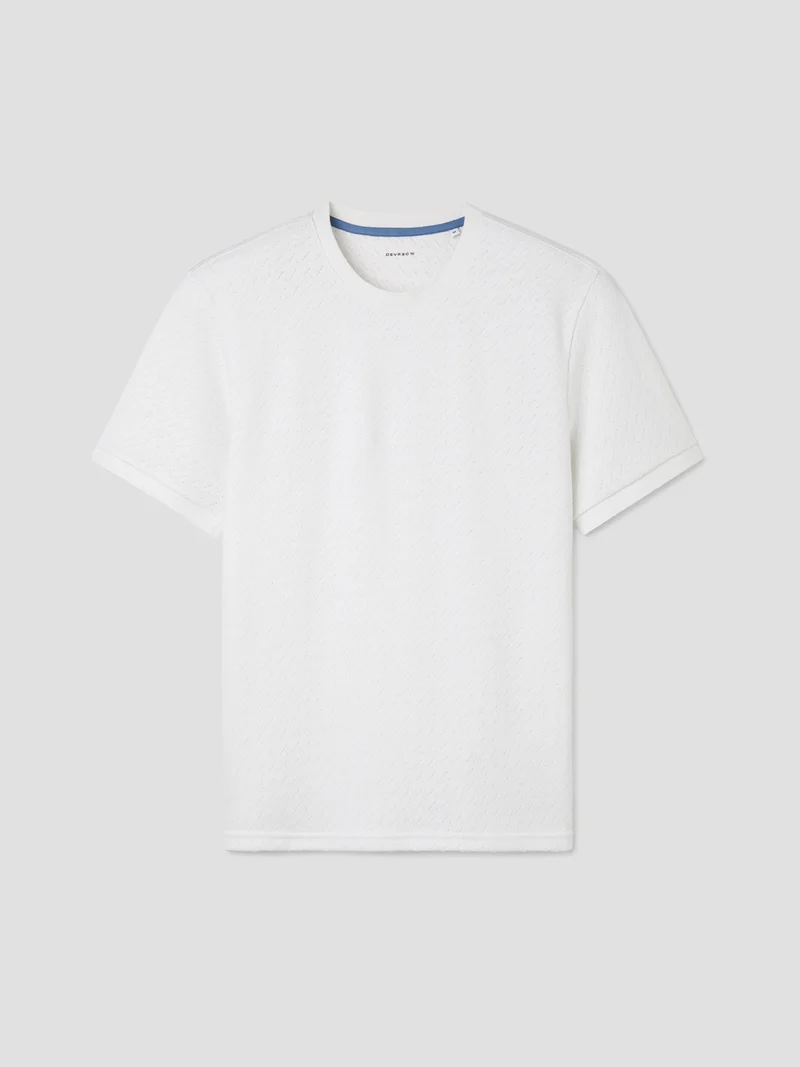 T-shirt col rond en jacquard