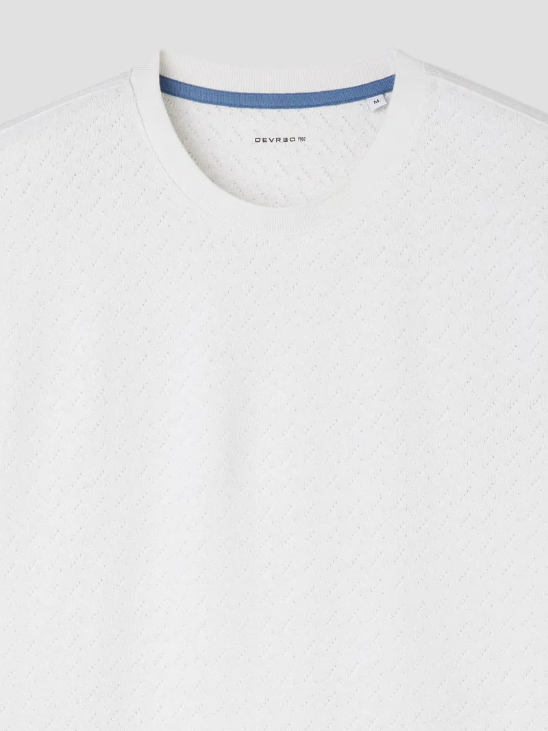T-shirt col rond en jacquard