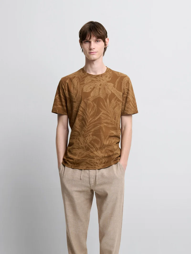 T-shirt col rond à motifs