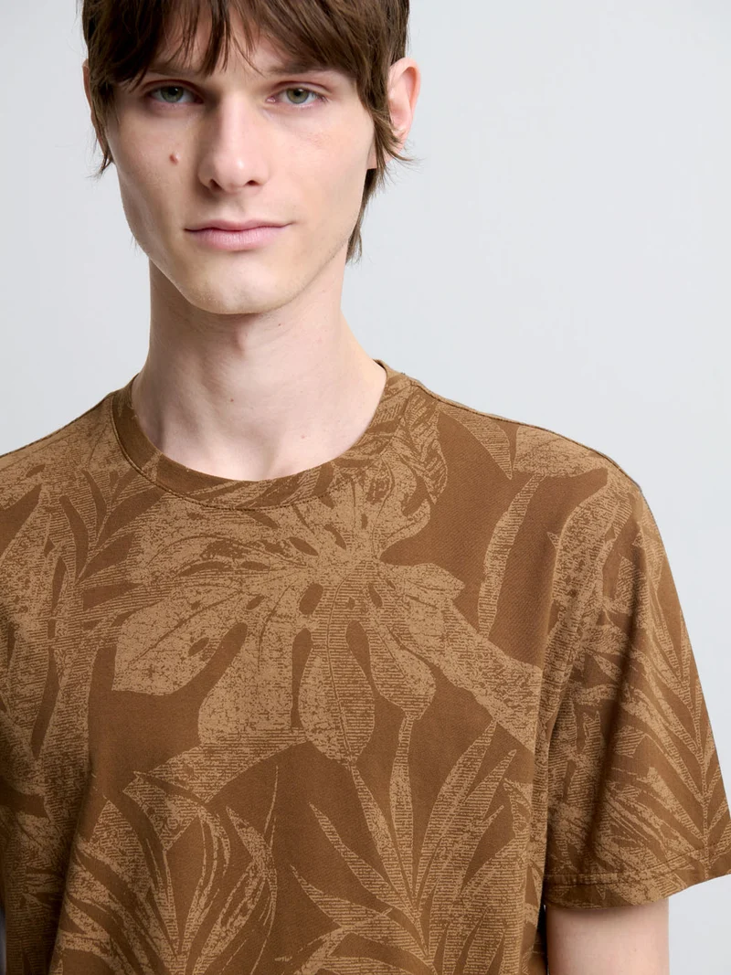 T-shirt col rond à motifs
