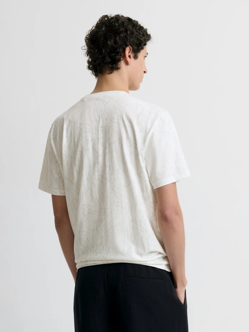 T-shirt col rond fleuri