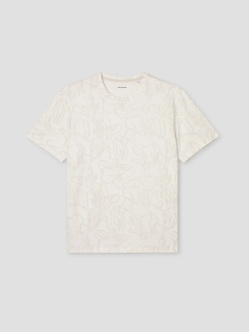 T-shirt col rond fleuri
