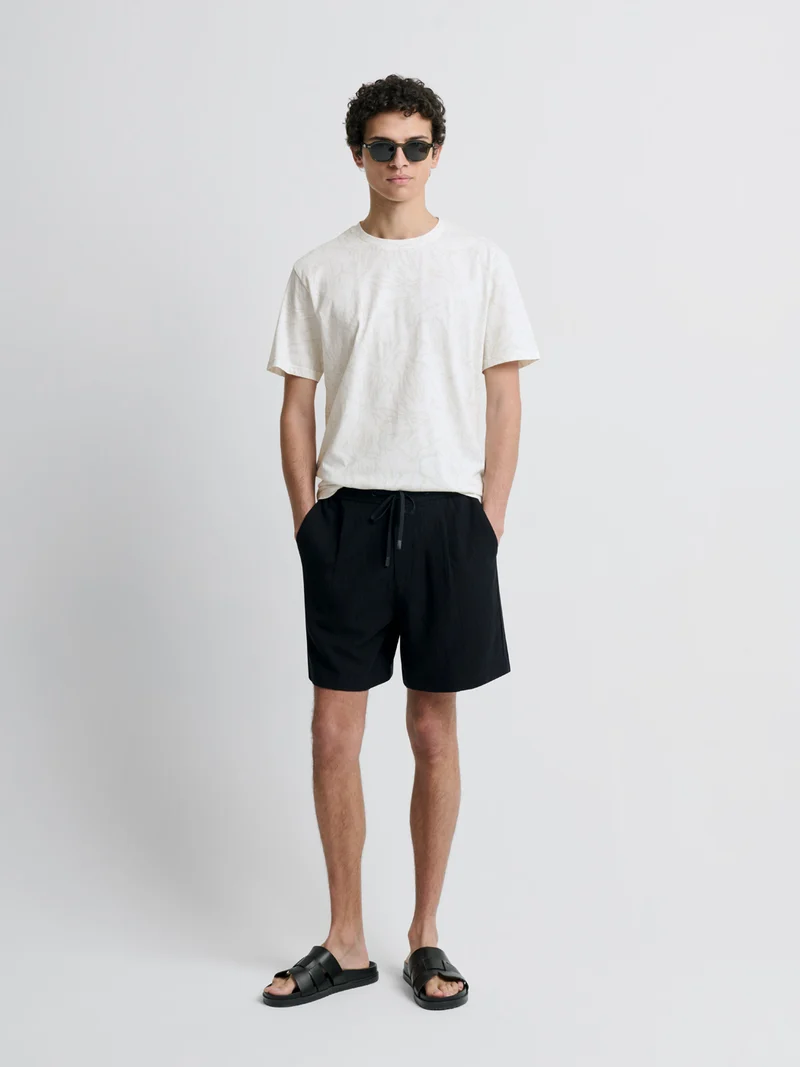 T-shirt col rond fleuri