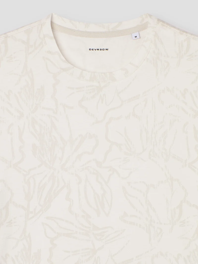 T-shirt col rond fleuri