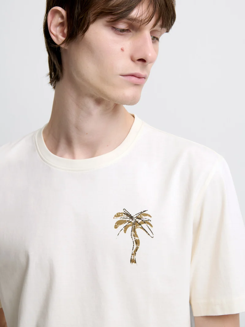 T-shirt col rond à motifs