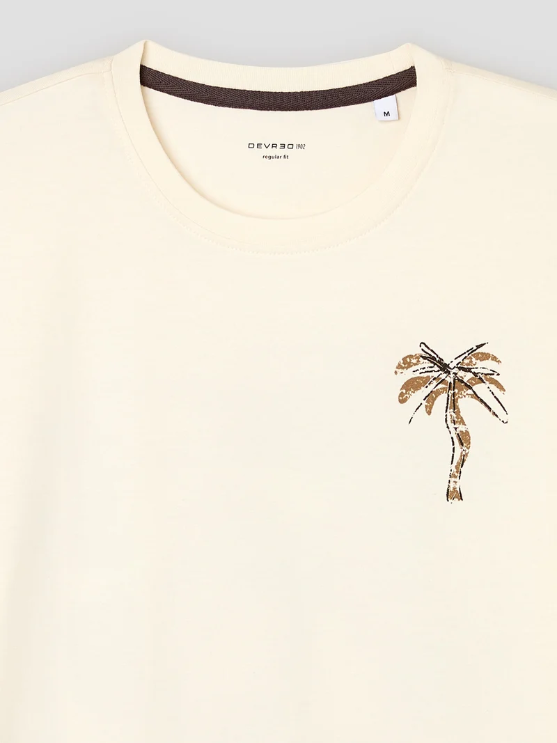 T-shirt col rond à motifs