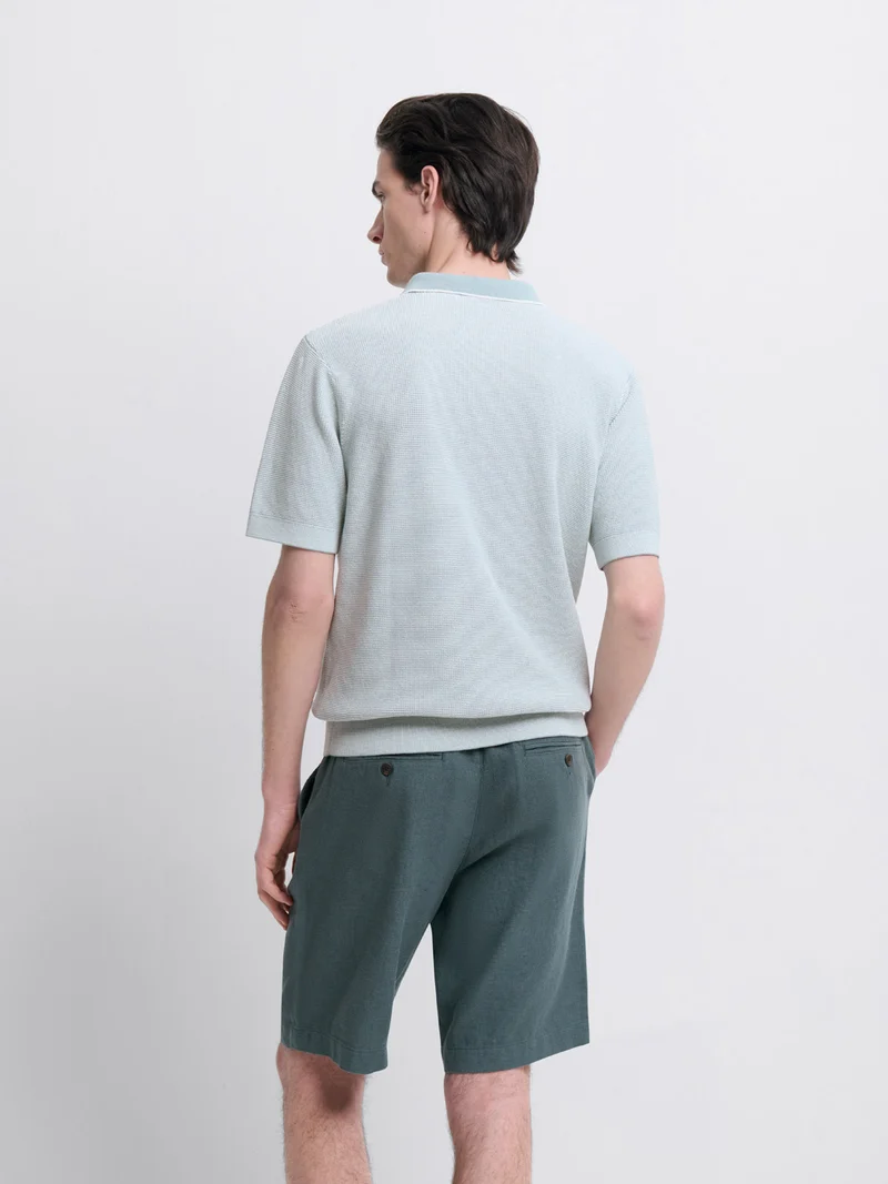 Polo col zippé en coton bio
