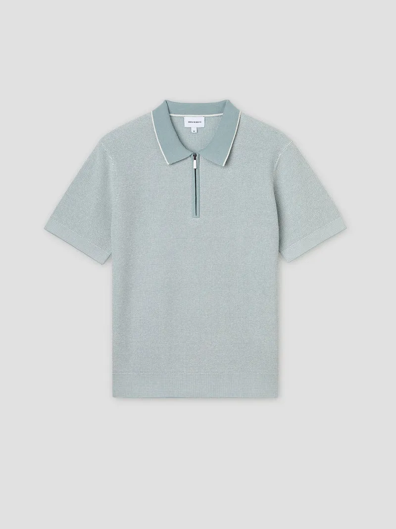 Polo col zippé en coton bio