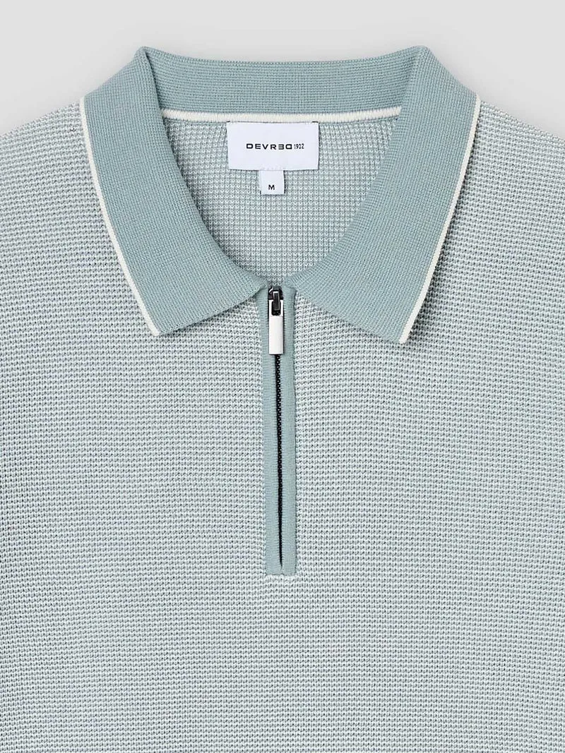 Polo col zippé en coton bio