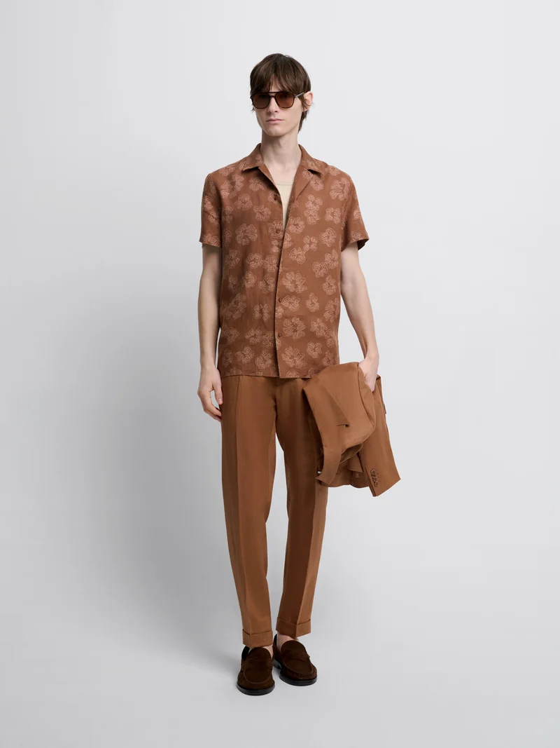 Chemise manches courtes regular fleurie