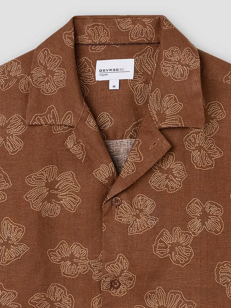Chemise manches courtes regular fleurie