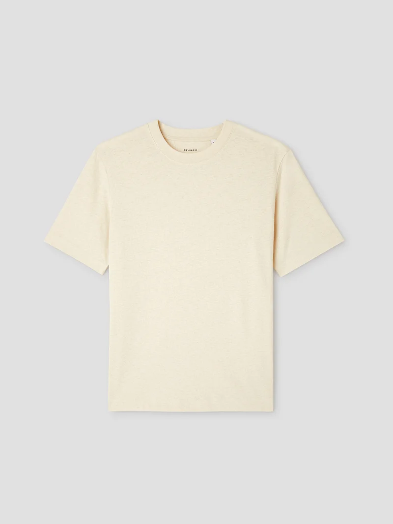 T-shirt col rond en coton lin