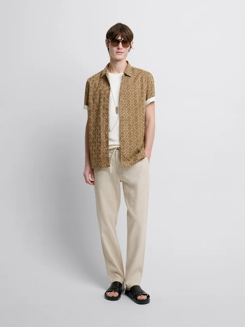 Chino en coton lin