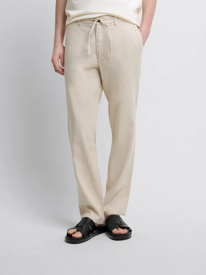Chino en coton lin