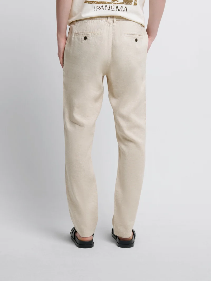 Chino en coton lin
