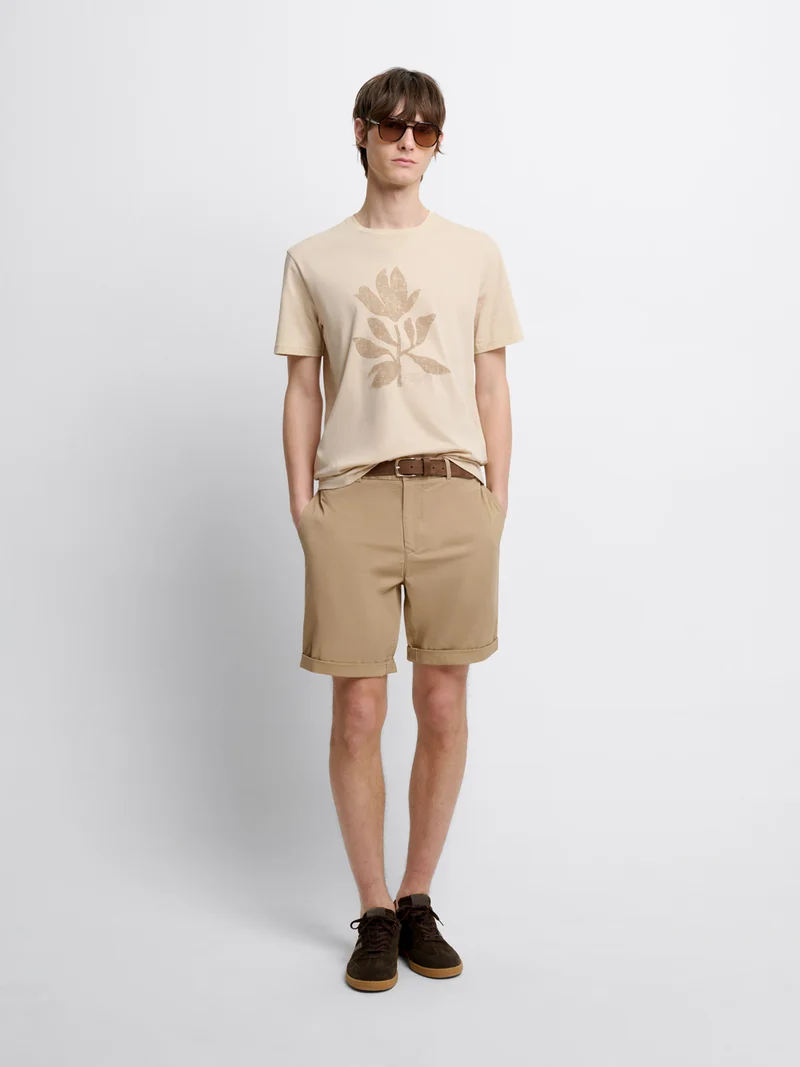 Bermuda slim taille semi-élastiquée