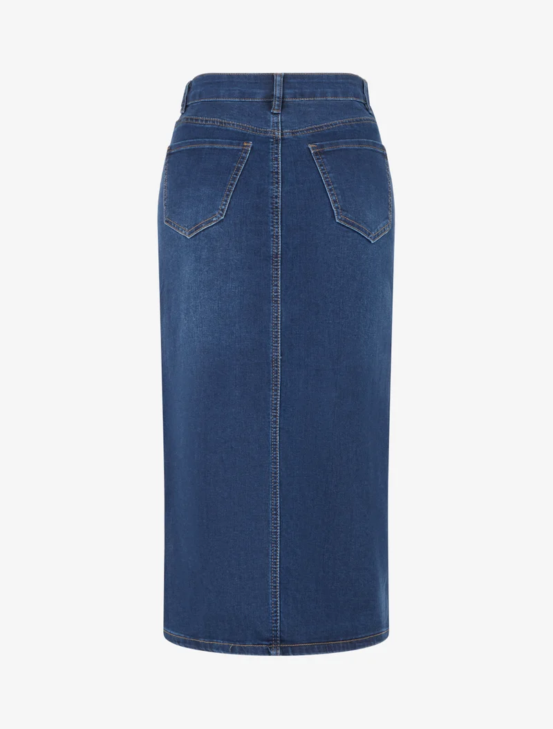 Jupe en denim à 4 poches - Bleu denim