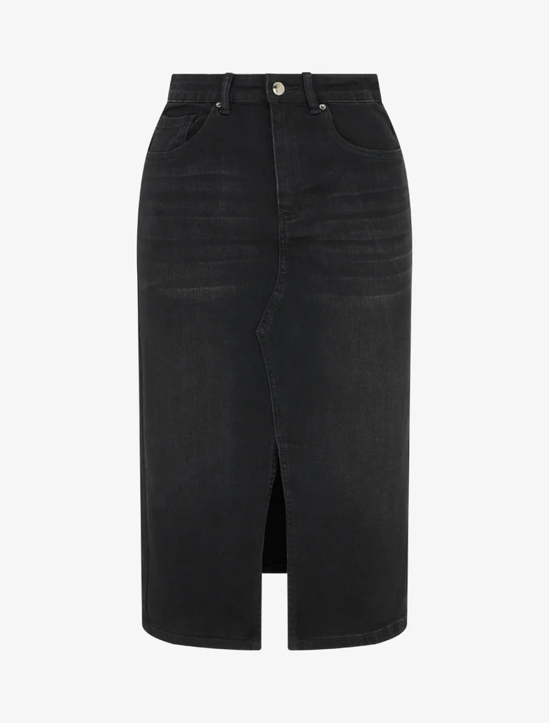 Jupe crayon en jean - Noir